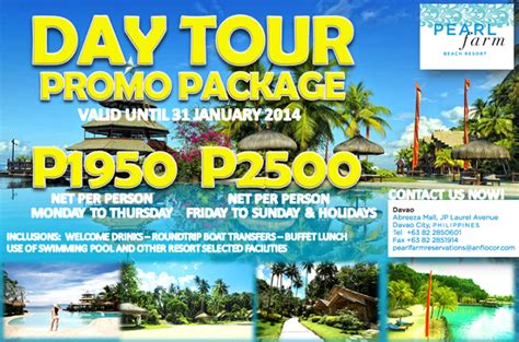 pearl farm day tour rates.